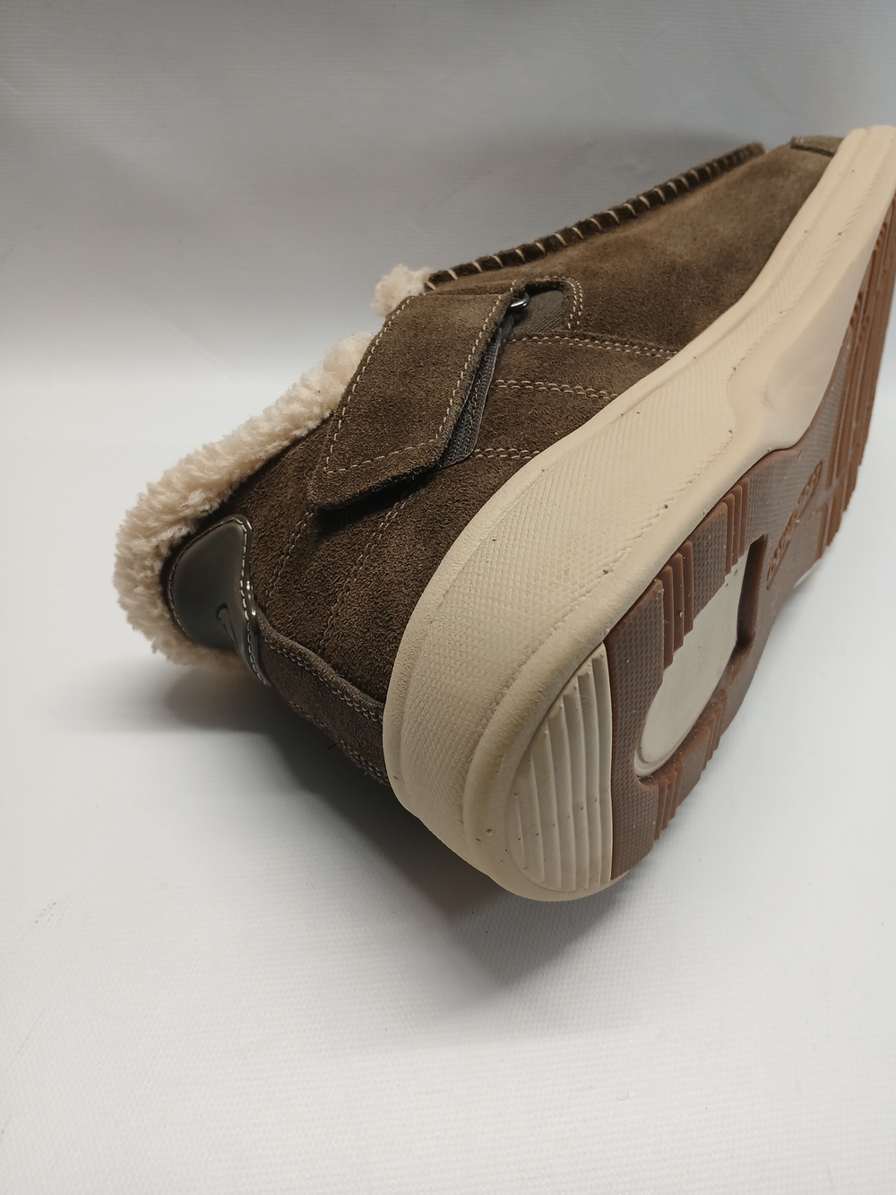 Orthofeet Men's Othopedic Brown Suede Slip-On with Cream Shearling Collar - Picture 10 of 15